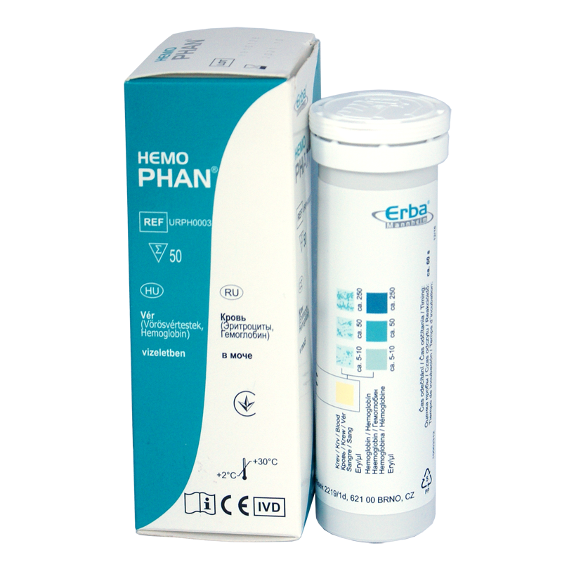 Тест-смужки для скринінгу сечі на кров №50, Гемофан